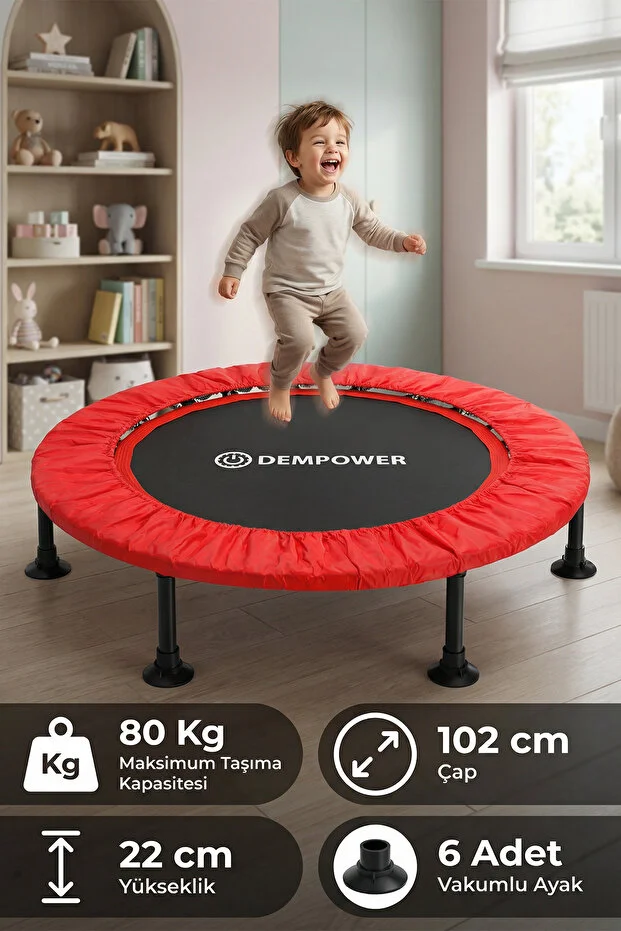 DEMPOWER 80 kg Taşıma Kapasiteli 102 cm Yaylı Trambolin